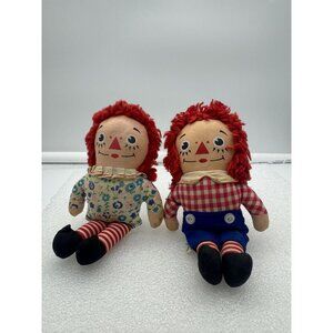 Vintage Knickerbocker Cloth Raggedy Ann and Andy Dolls